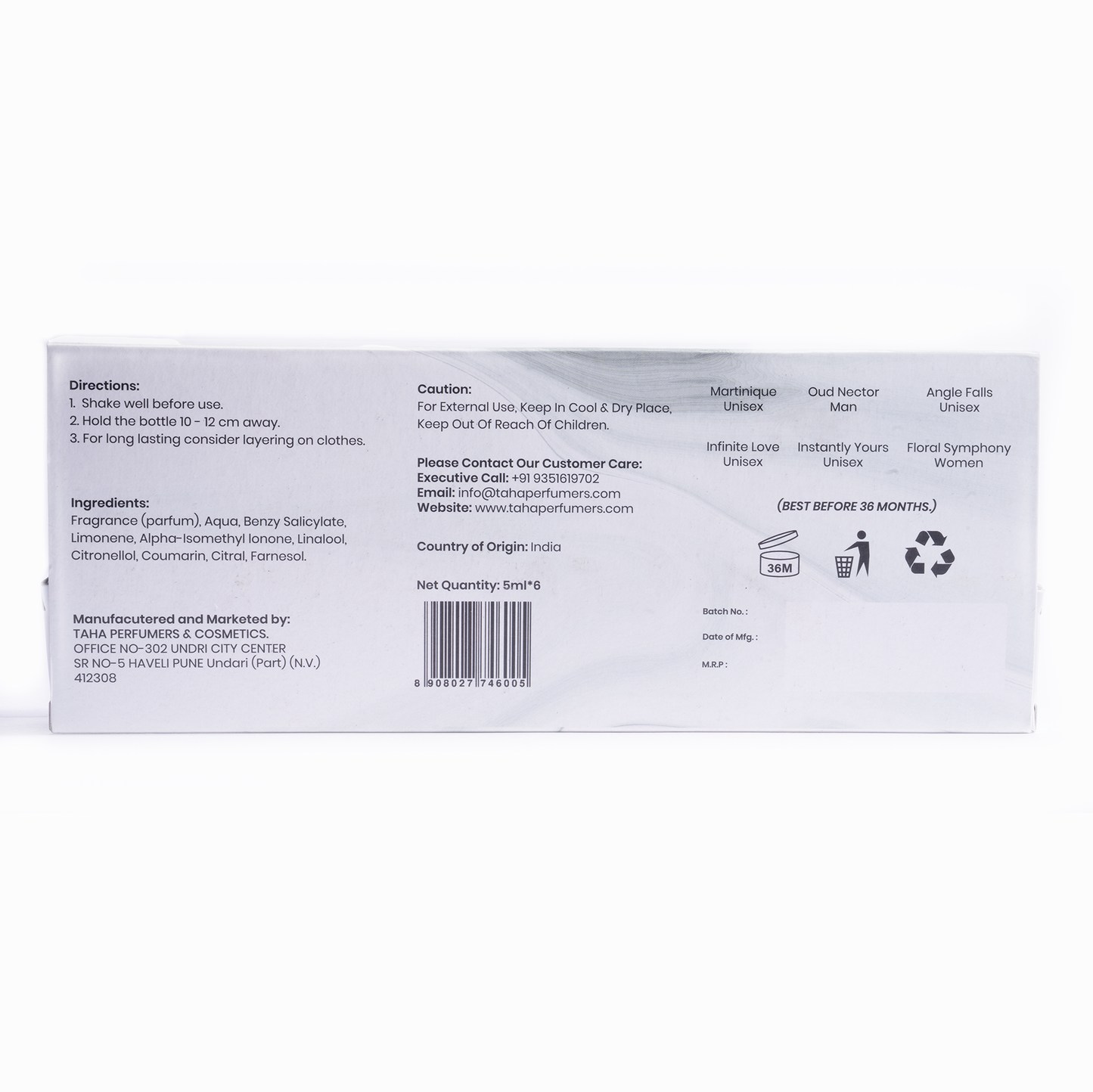 TAHA PERFUMERS TESTER KIT